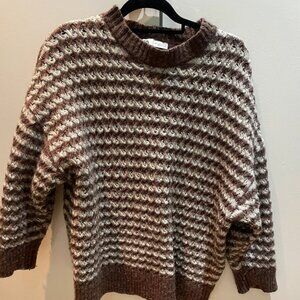 Zara brown and cream jumper